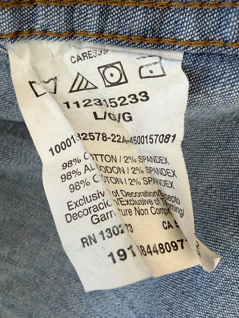 Men’s Large Wrangler Men's Short Sleeve Denim Shirt - Light Blue - Picture 5 of 6